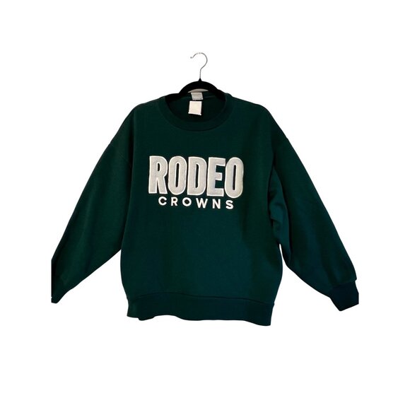 Rodeo Crowns Wide Bowl Green Pullover Sweatshirt Free Size Unisex Japanese Brand - Picture 2 of 16